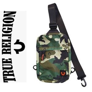 True Religion Green Black Camo Benny Mini Shoulder Sling Bag